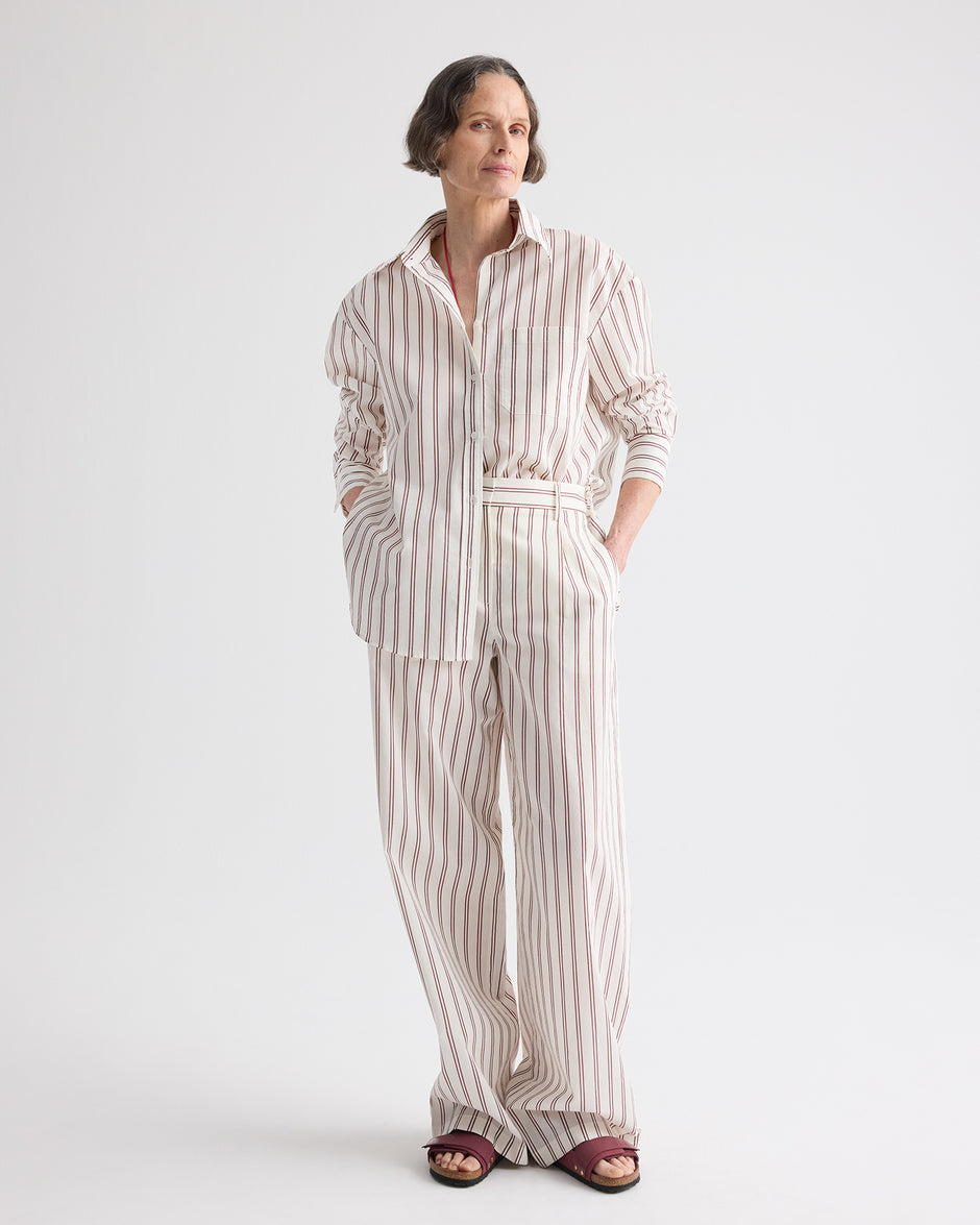 TWP White / wine Hudson St Pant in Cotton Silk view 3