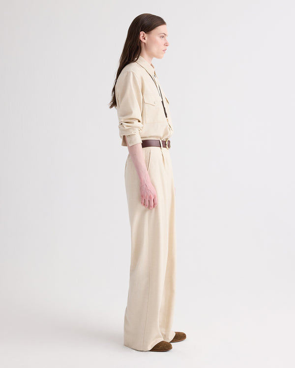 TWP Oat Cowboy Take Me Away Shirt in Wool Silk Cashmere view 4