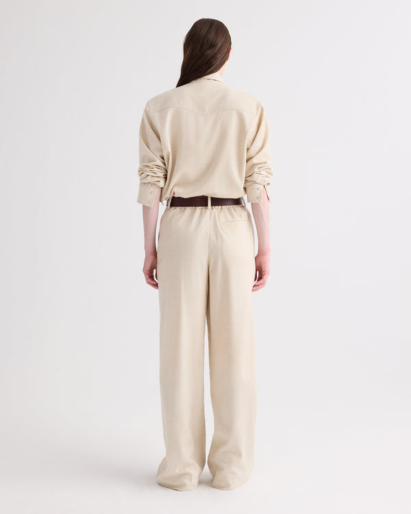 TWP Oat Cowboy Take Me Away Shirt in Wool Silk Cashmere view 5