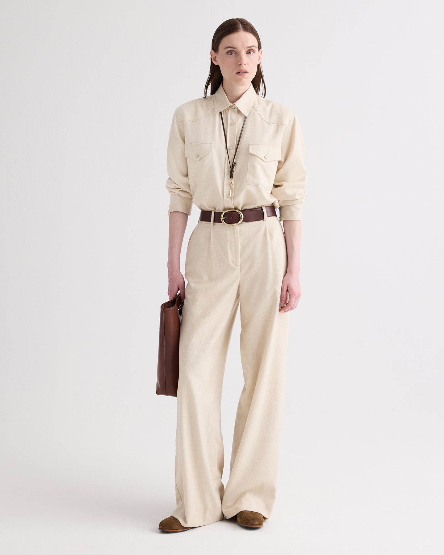 TWP Oat Hudson St Pant in Wool Silk Cashmere view 1