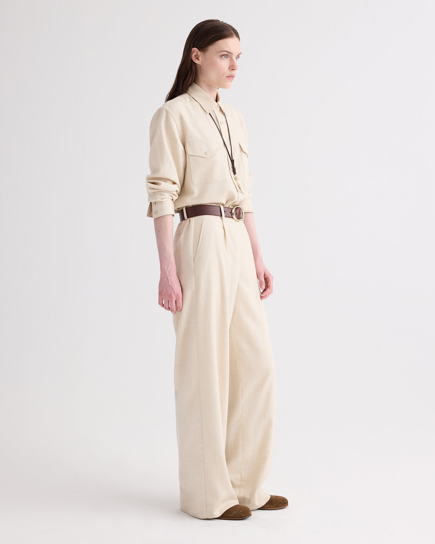 TWP Oat Hudson St Pant in Wool Silk Cashmere view 3
