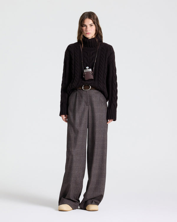 TWP Chocolate multi Hudson St Pant in Wool Flannel view 1
