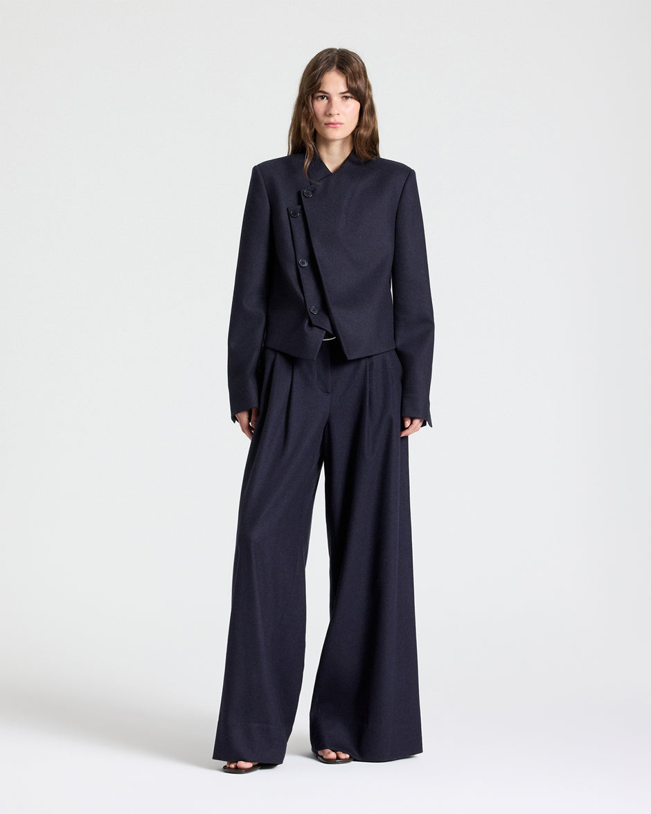 TWP Midnight Avery Pant in Wool Flannel view 1