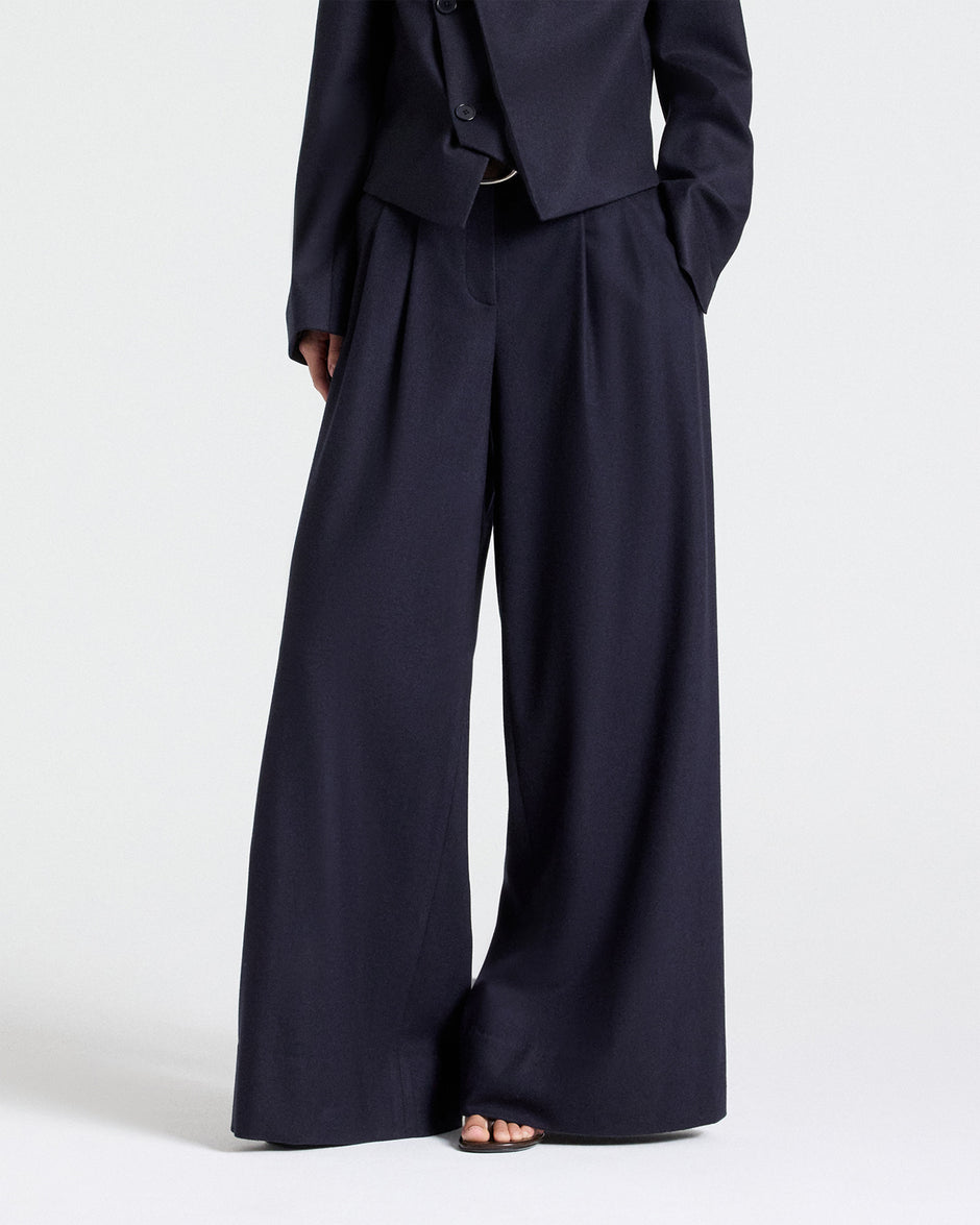 TWP Midnight Avery Pant in Wool Flannel view 2