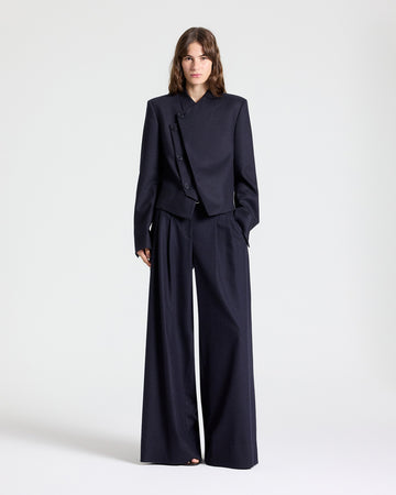 TWP Midnight Avery Pant in Wool Flannel view 3