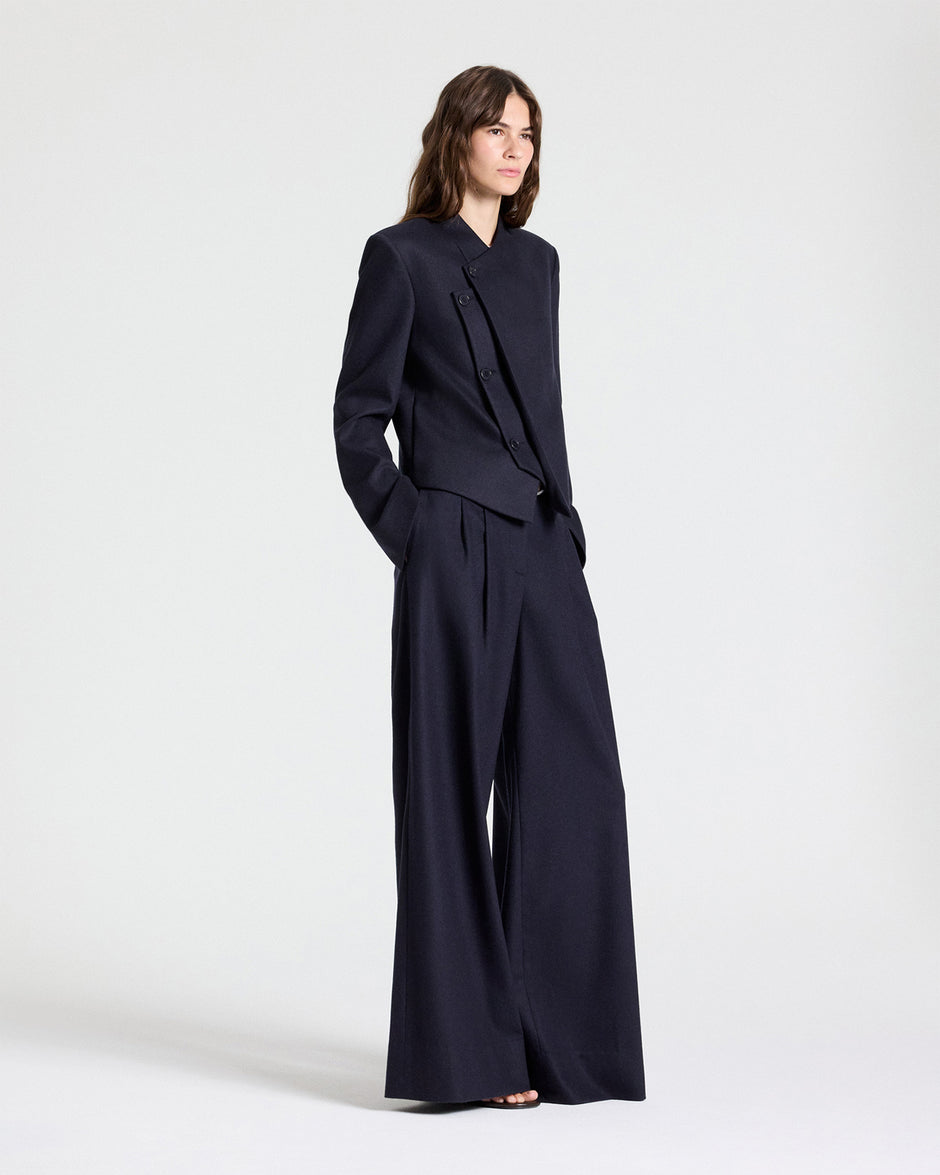 TWP Midnight Avery Pant in Wool Flannel view 4
