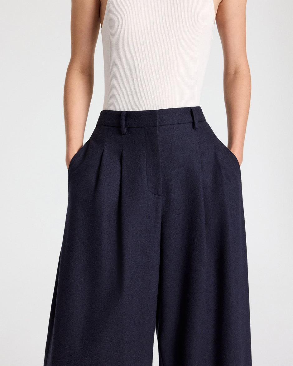 TWP Midnight Avery Pant in Wool Flannel view 5