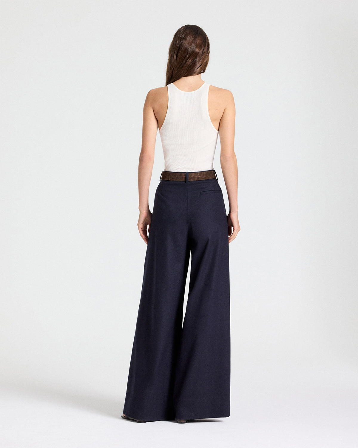 TWP Midnight Avery Pant in Soft Finish Stretch Wool view 5