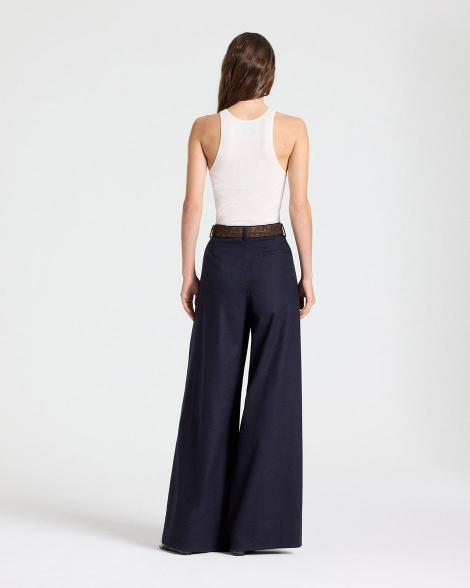 TWP Midnight Avery Pant in Soft Finish Stretch Wool view 5