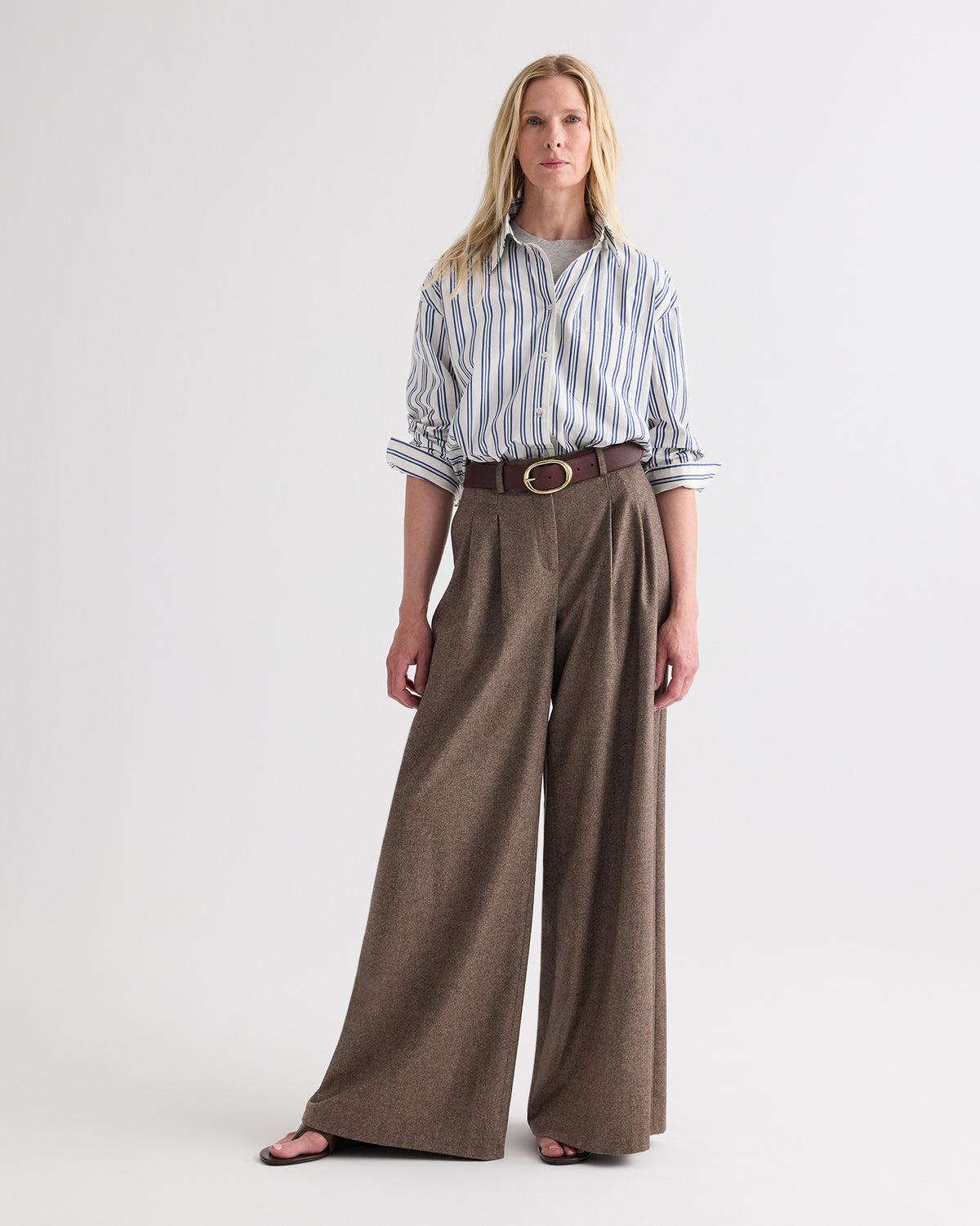 TWP Pinecone melange Avery Pant in Fancy Wool Flannel view 2