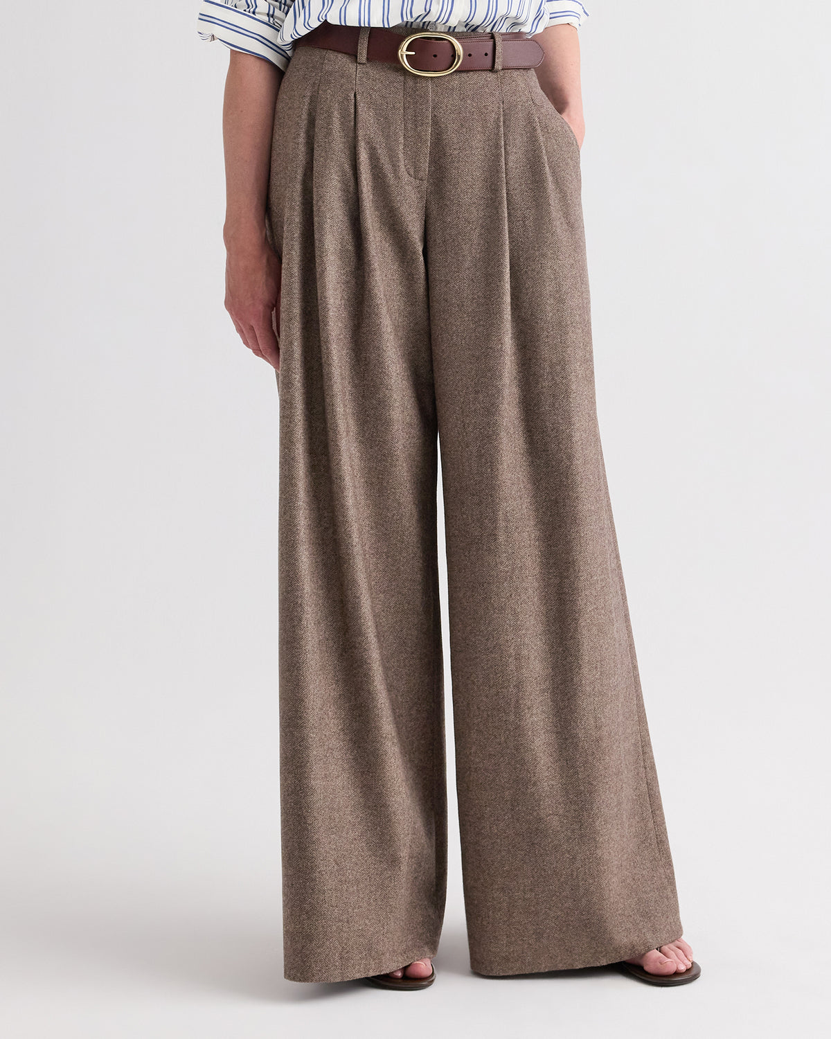TWP Pinecone melange Avery Pant in Fancy Wool Flannel view 4