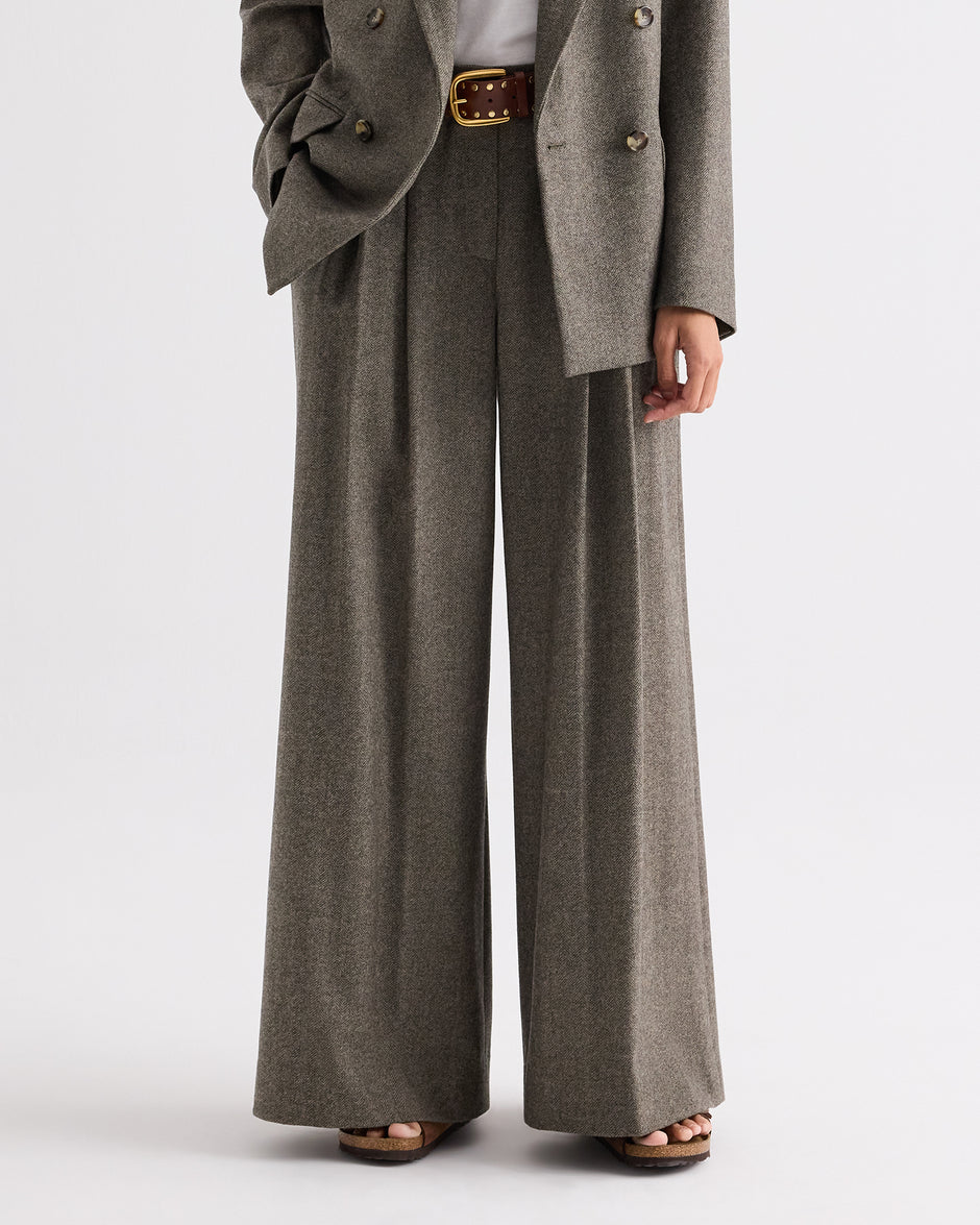 TWP Tea multi Avery Pant in Fancy Wool Flannel view 3