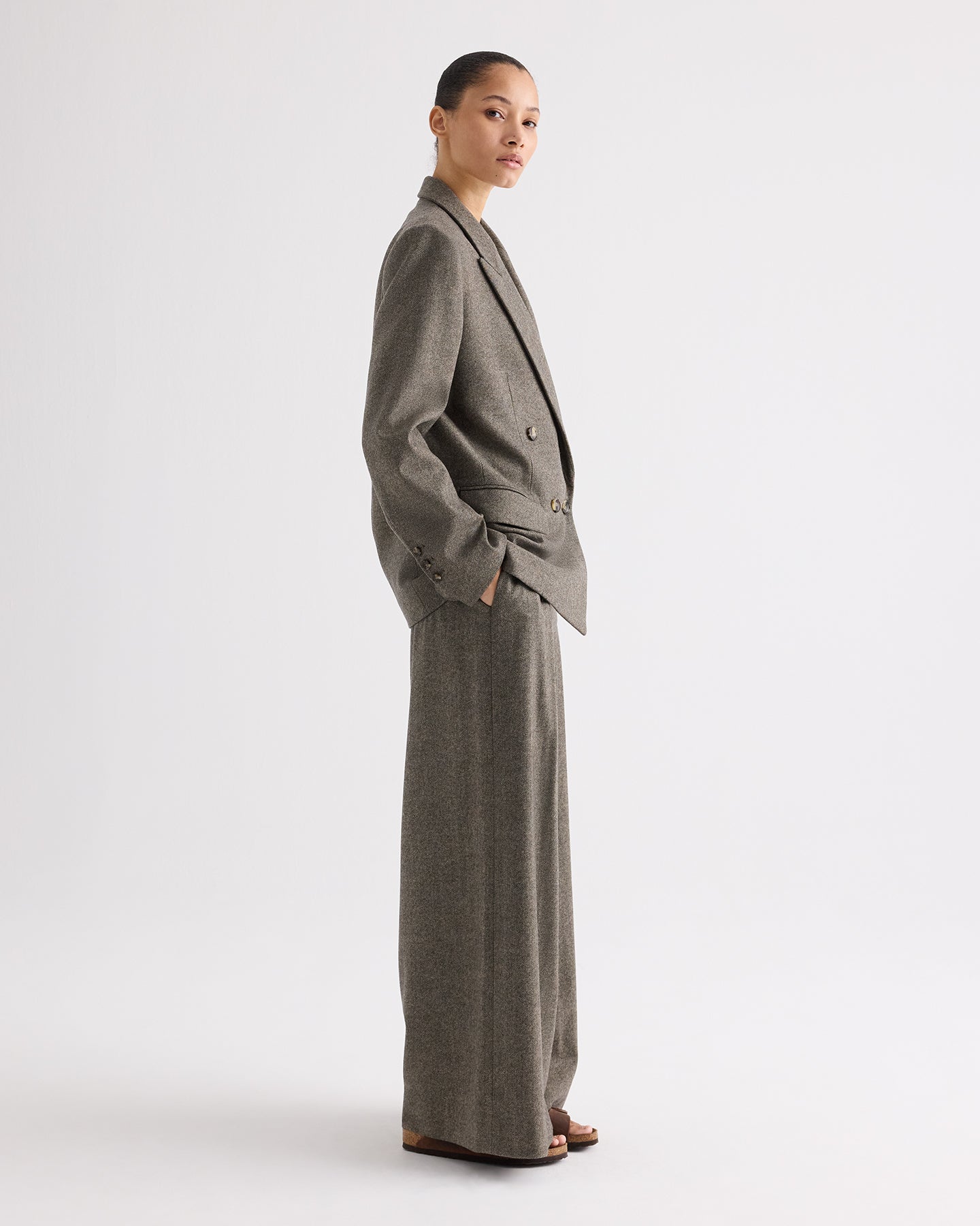 TWP Tea multi Avery Pant in Fancy Wool Flannel view 4