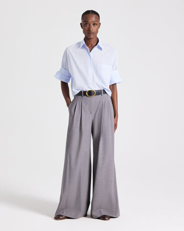 TWP Medium heather grey Avery Pant in Soft Finish Stretch Wool view 1