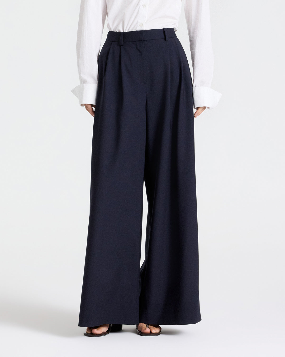 TWP Midnight Avery Pant in Soft Finish Stretch Wool view 1