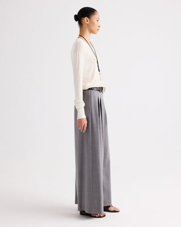 TWP Medium heather grey Avery Pant in Soft Finish Stretch Wool view 4