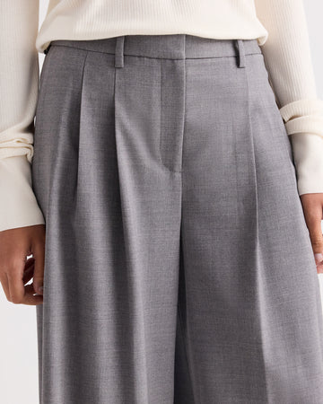 TWP Medium heather grey Avery Pant in Soft Finish Stretch Wool view 2
