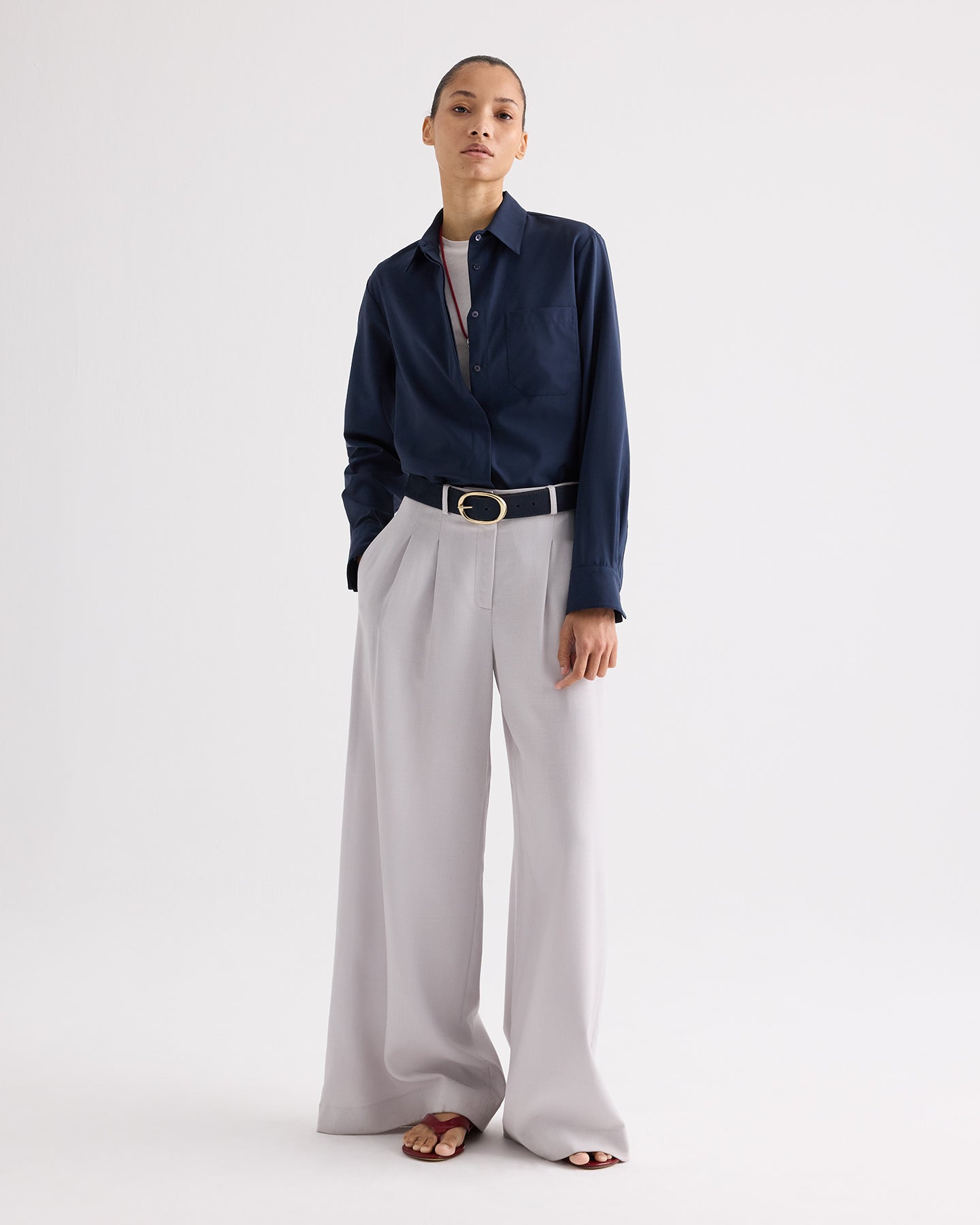 TWP Vapor blue Avery Pant in Couture Stretch Suiting view 1