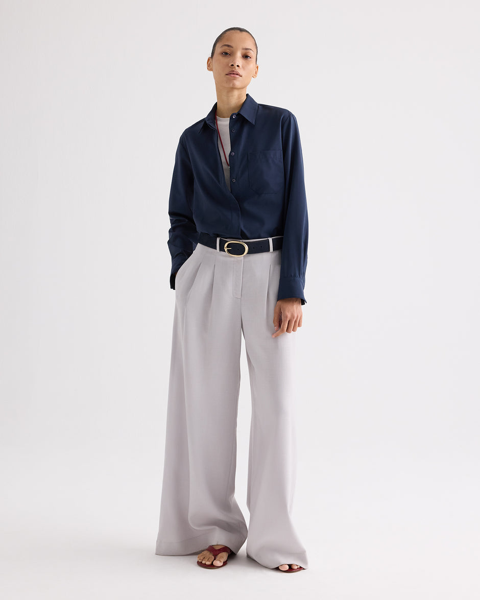 TWP Vapor blue Avery Pant in Couture Stretch Suiting view 1