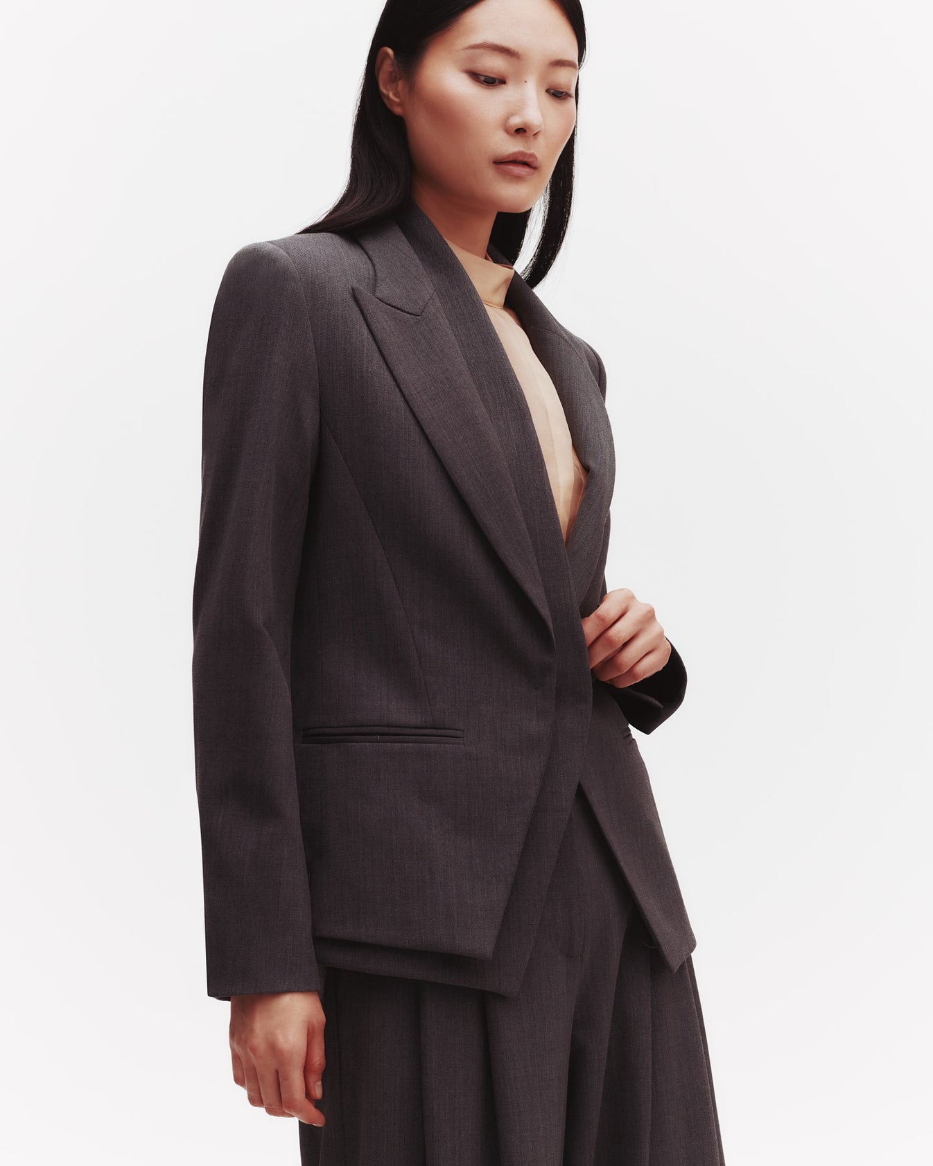 TWP Medium heather grey Mick&#39;s Wife Jacket in Italian Wool Twill view 1