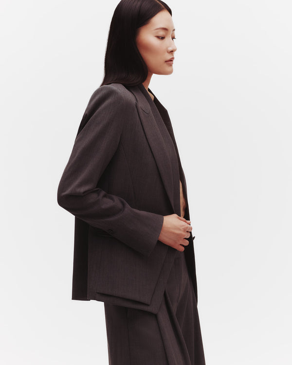 TWP Medium heather grey Mick&#39;s Wife Jacket in Italian Wool Twill view 3