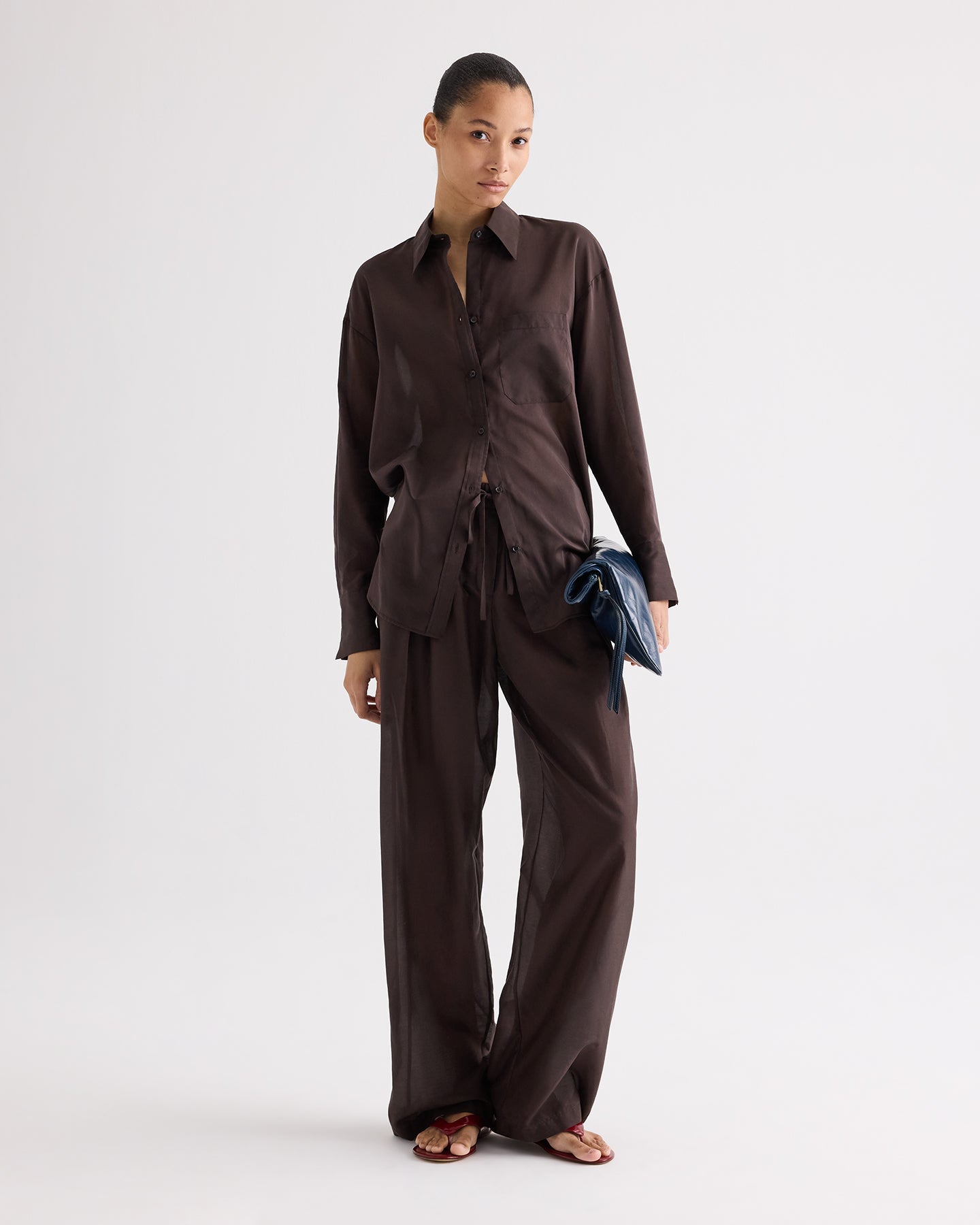 TWP Delicioso PJ Pant in Cotton Silk Organza view 1