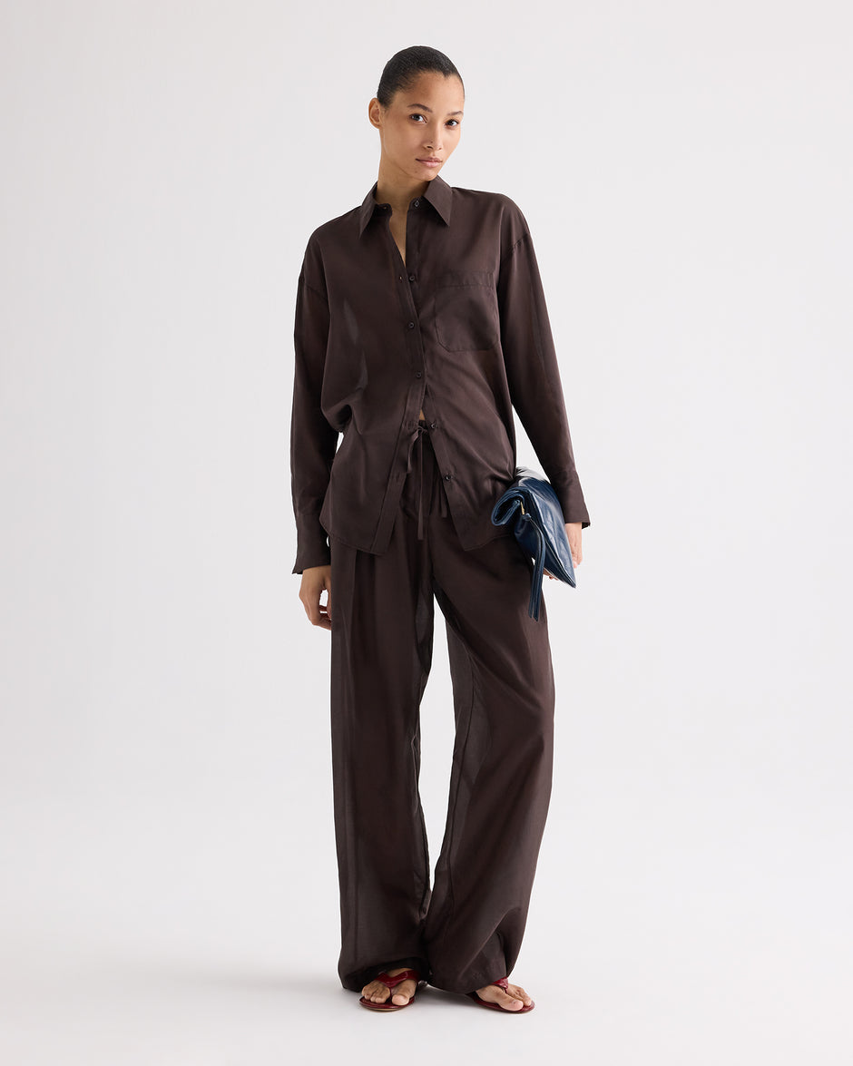 TWP Delicioso PJ Pant in Cotton Silk Organza view 1