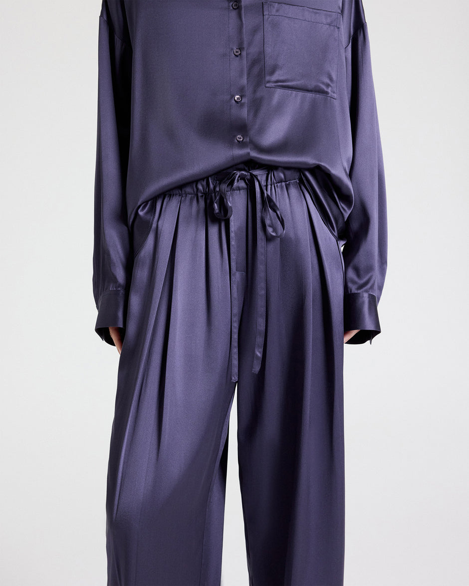 TWP Graystone PJ Pant in Crepe Back Silk Satin view 6