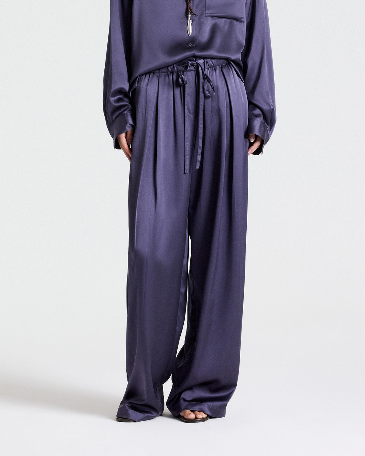 TWP Graystone PJ Pant in Crepe Back Silk Satin view 2
