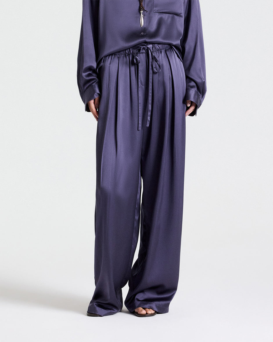 TWP Graystone PJ Pant in Crepe Back Silk Satin view 2