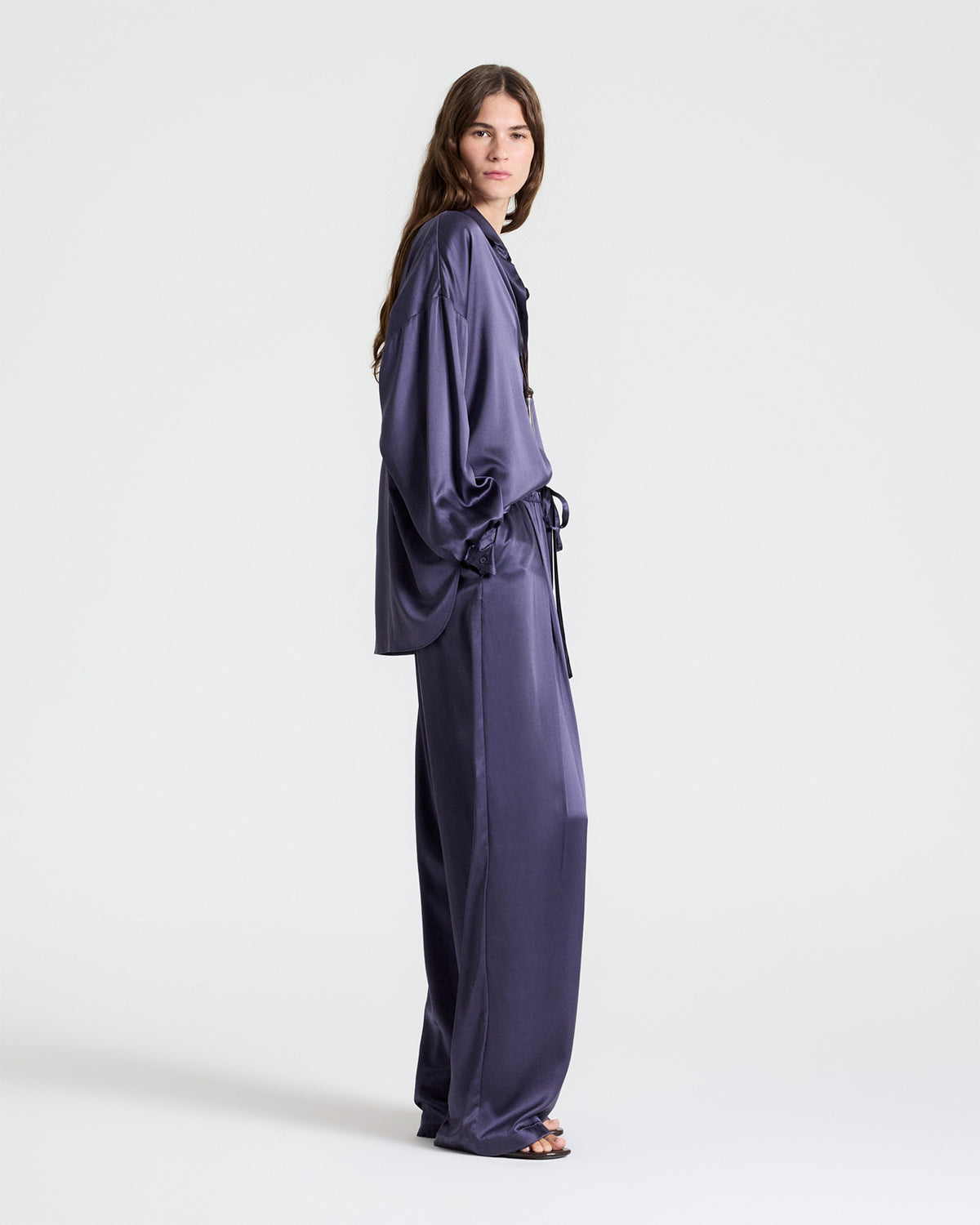 TWP Graystone PJ Pant in Crepe Back Silk Satin view 4
