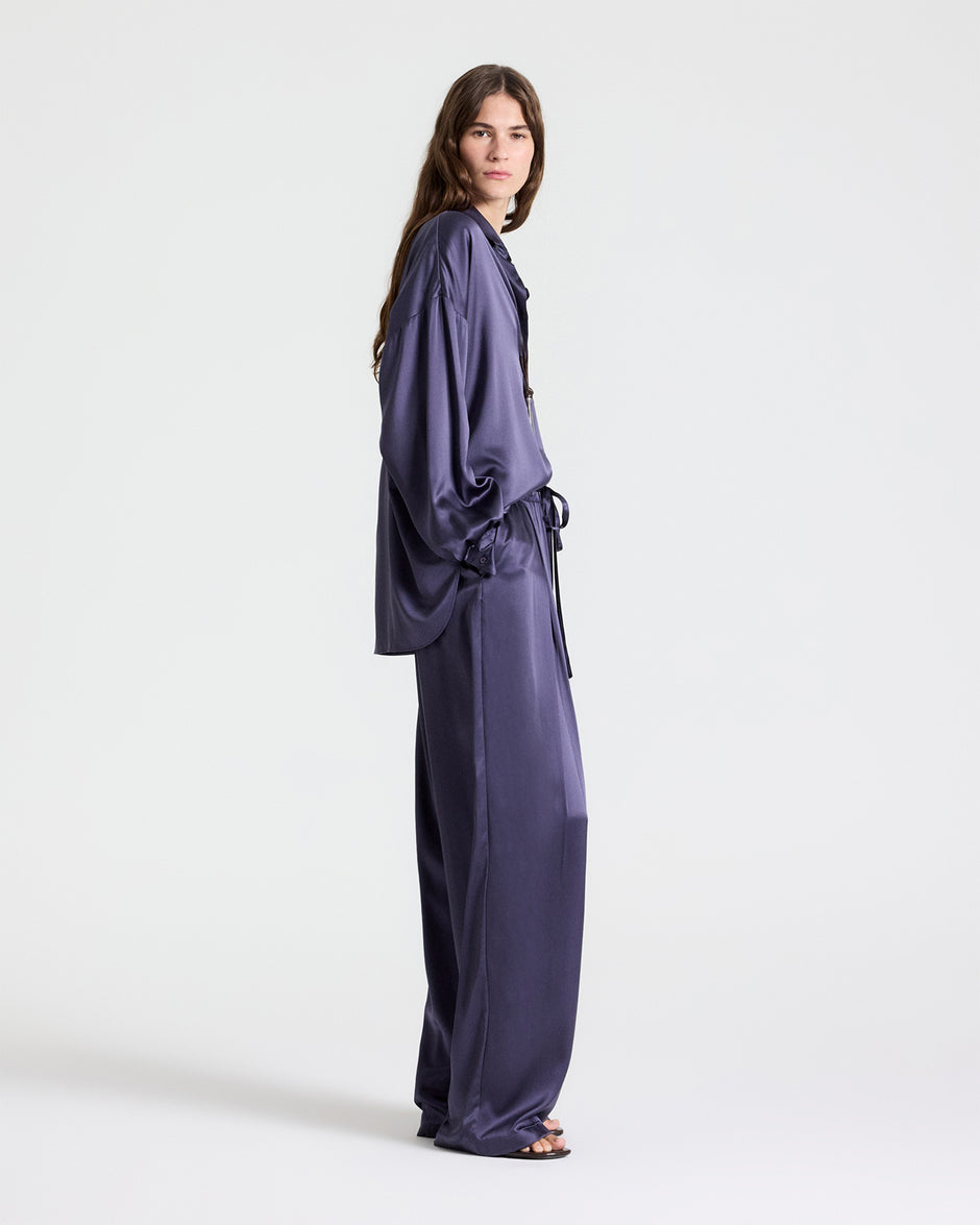 TWP Graystone PJ Pant in Crepe Back Silk Satin view 4