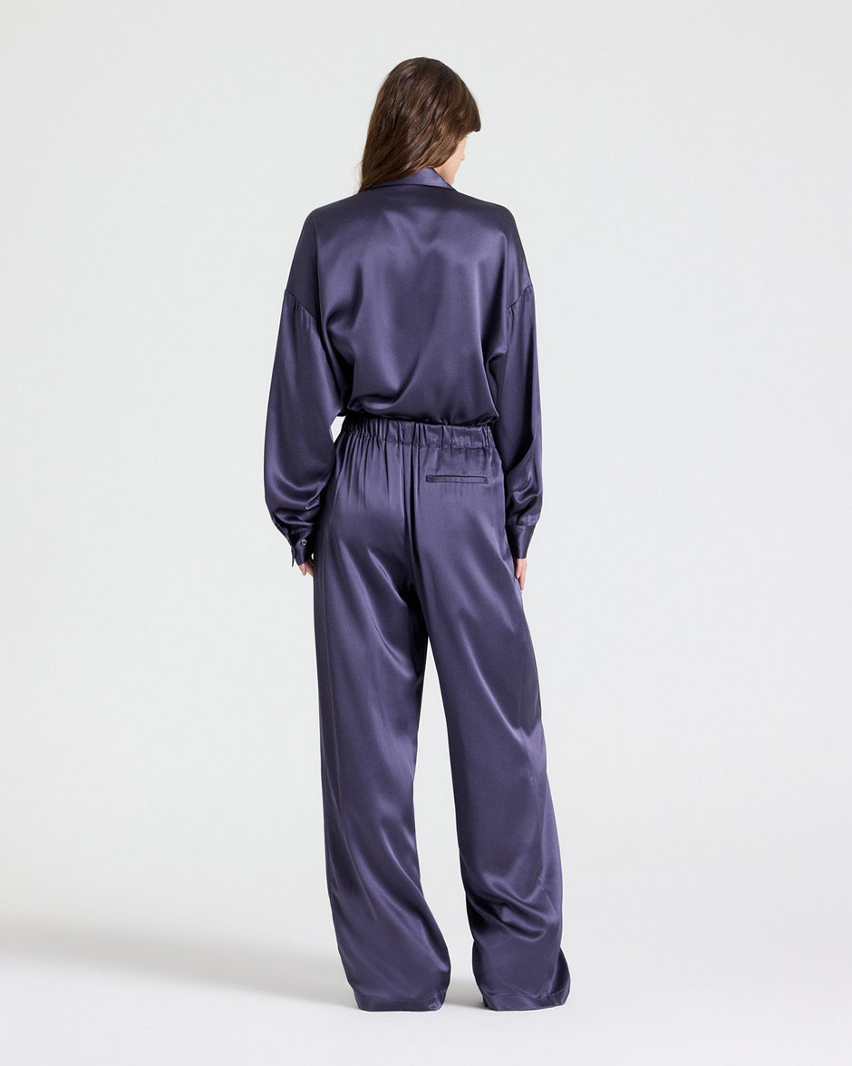 TWP Graystone PJ Pant in Crepe Back Silk Satin view 5