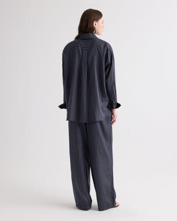 TWP Blue nights / turkish coffee PJ Pant in Evening Stripe on Silk view 3