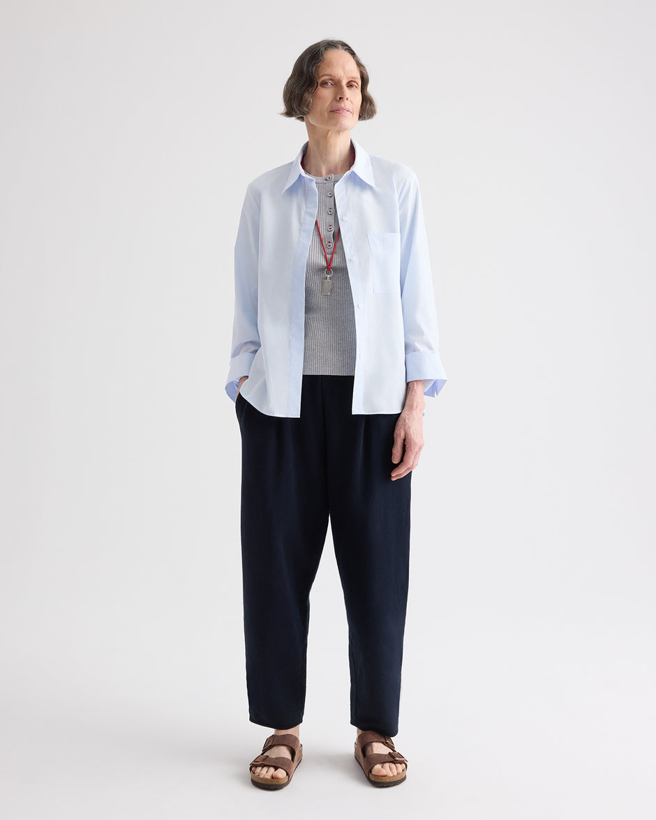 TWP Midnight Pleated Sweatpant in Lightweight Sweatshirt view 3