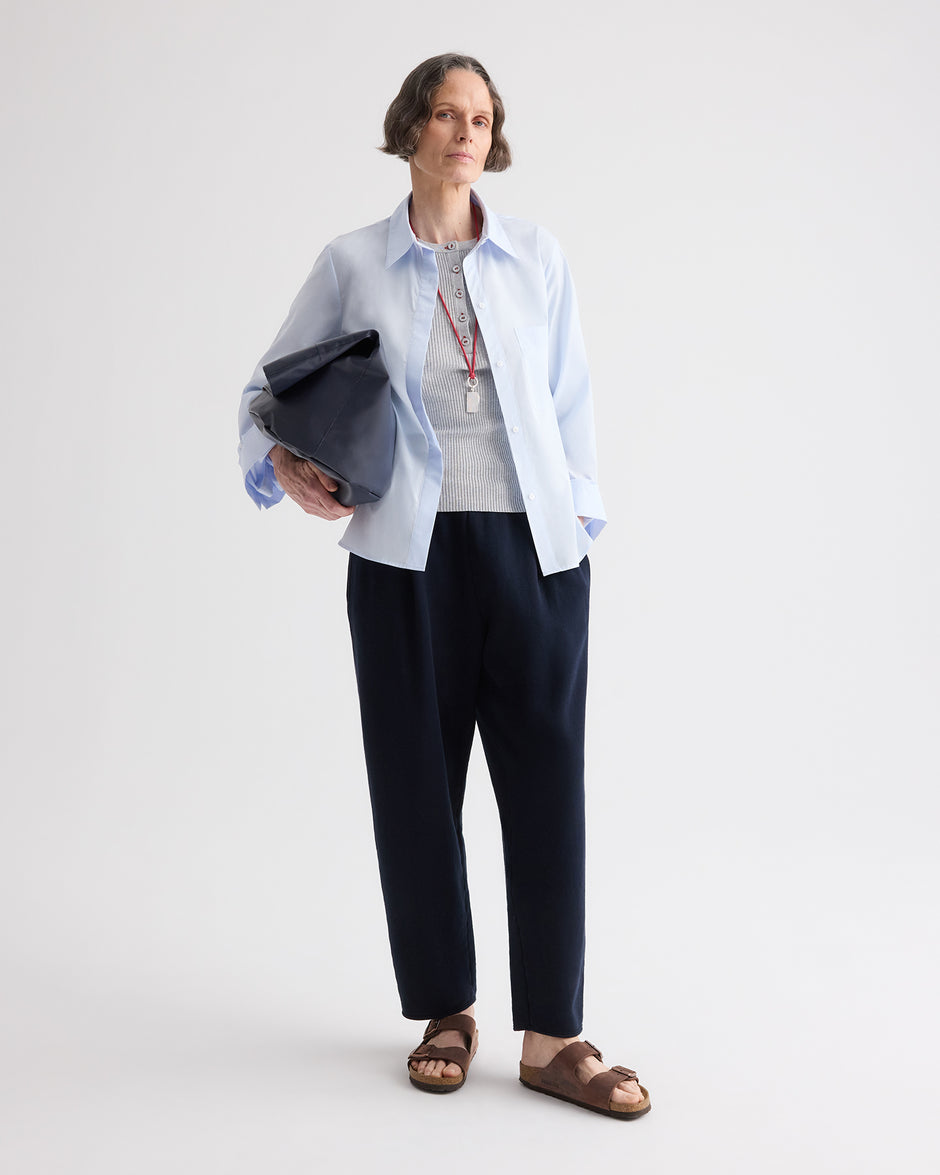 TWP Midnight Pleated Sweatpant in Lightweight Sweatshirt view 1
