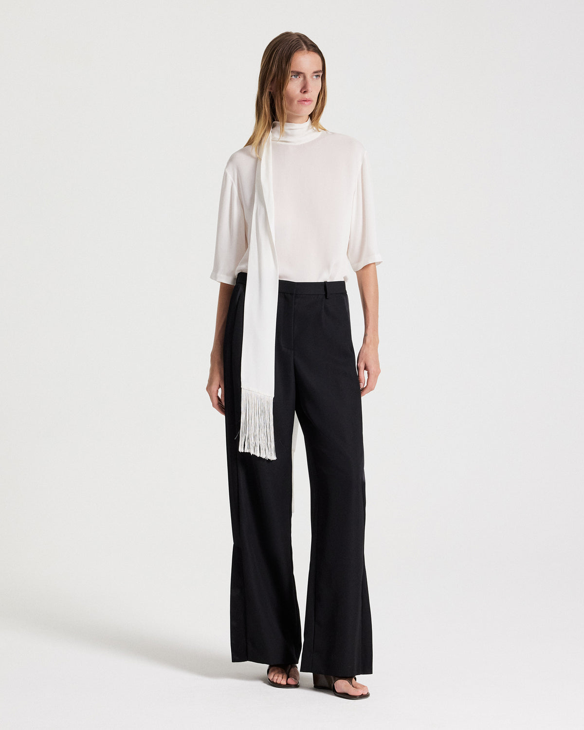 TWP Black Slim A Pant with Lip Tux in Tux Wool view 1