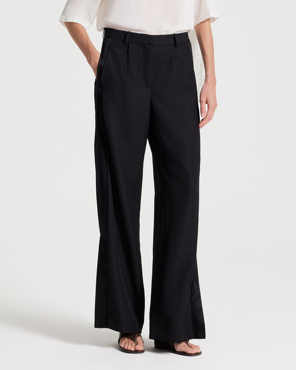 TWP Black Slim A Pant with Lip Tux in Tux Wool view 3