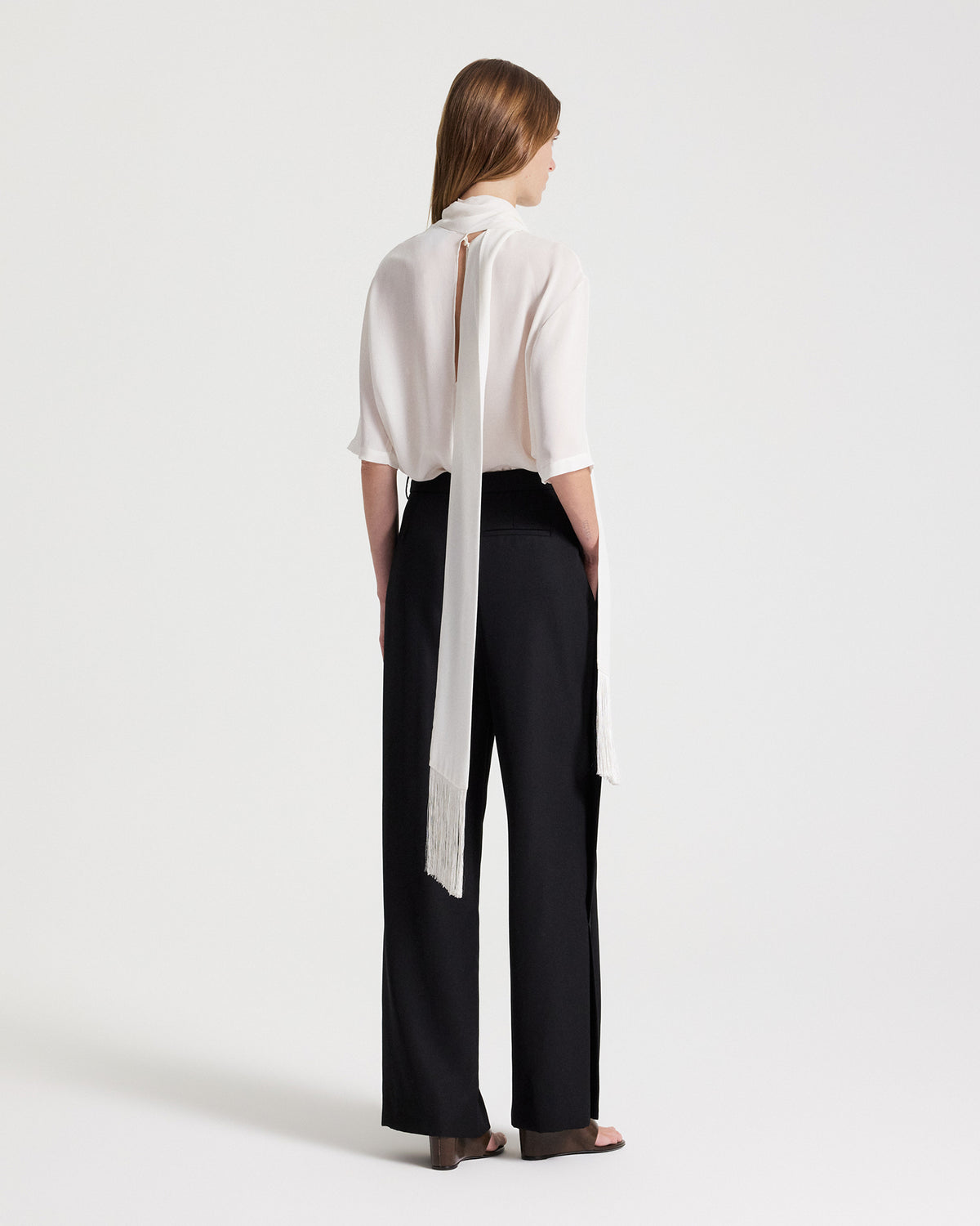 TWP Black Slim A Pant with Lip Tux in Tux Wool view 6