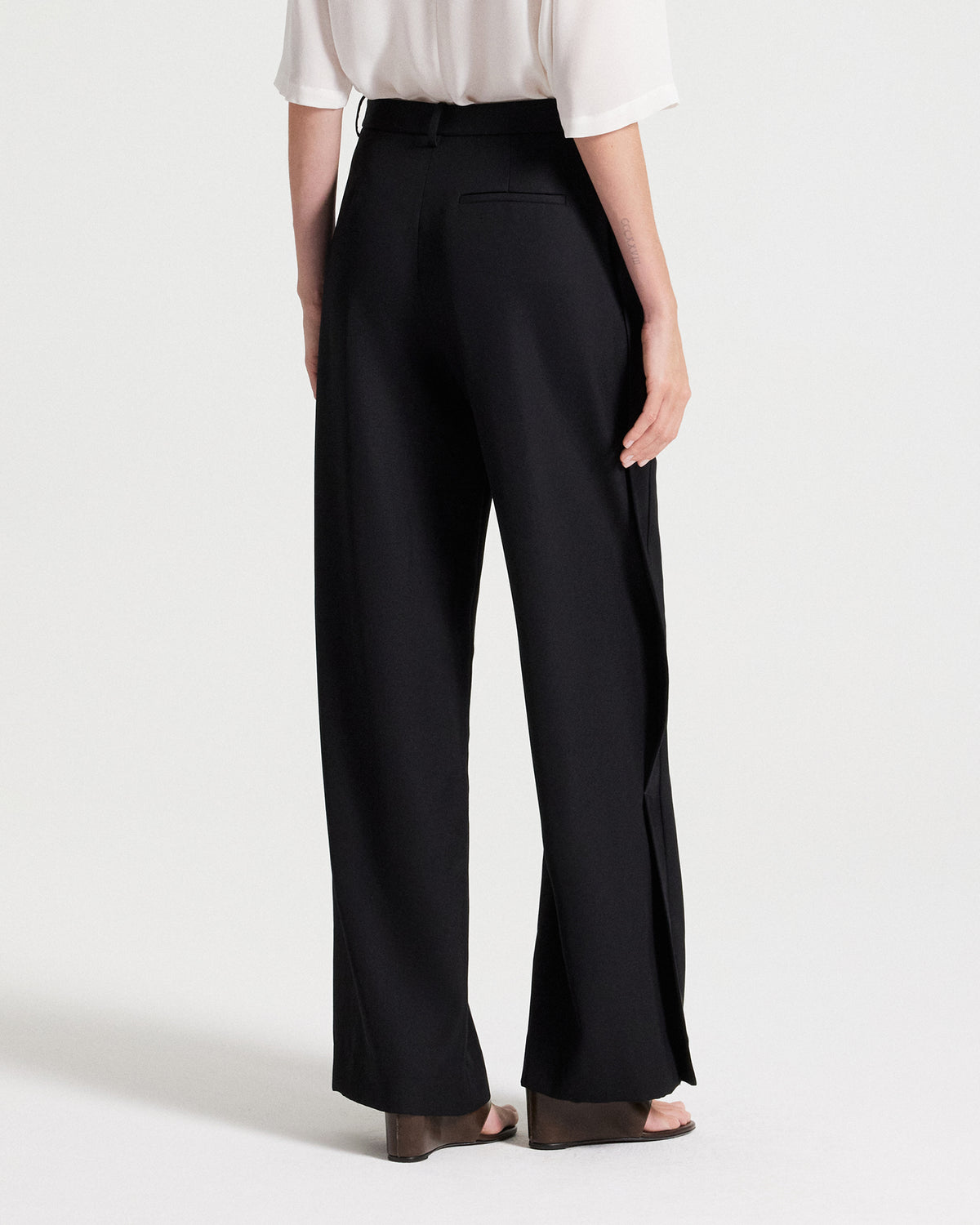 TWP Black Slim A Pant with Lip Tux in Tux Wool view 4