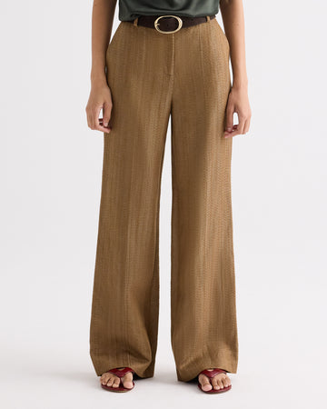 TWP Kelp Henry Pant in Novel Herringbone Linen view 2