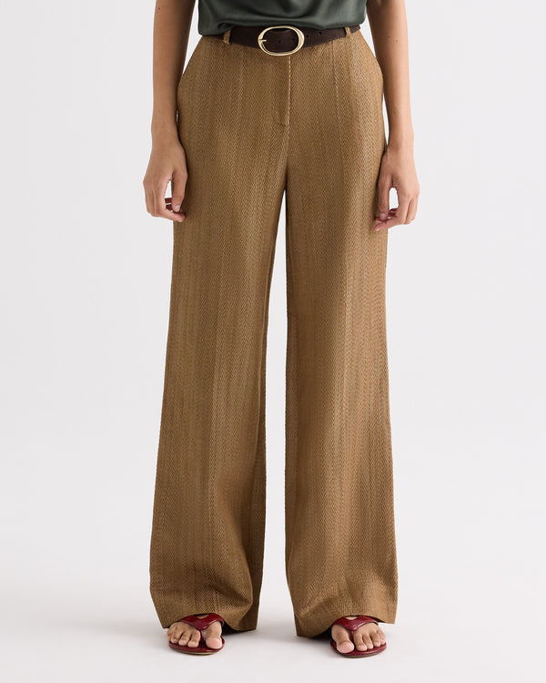 TWP Kelp Henry Pant in Novel Herringbone Linen view 2