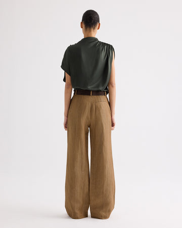 TWP Kelp Henry Pant in Novel Herringbone Linen view 5
