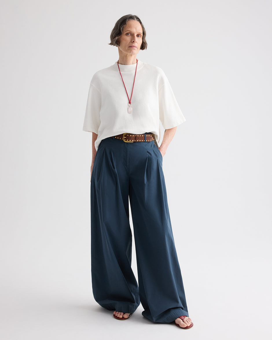 TWP Sea storm Next Didi Raw Hem Pant in Cotton Poplin view 1