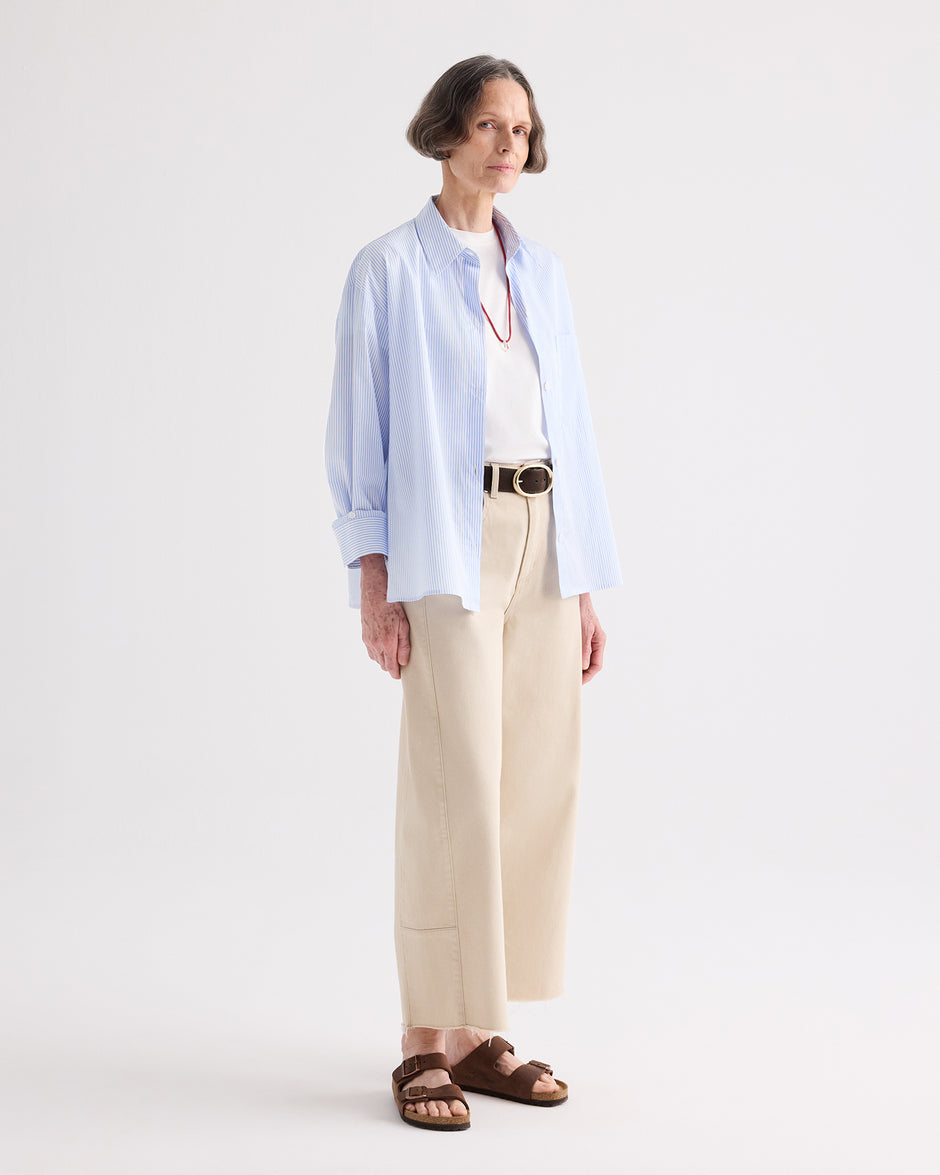 TWP Sandshell Slouchy Boyfriend Jeans in Sandshell Denim view 3