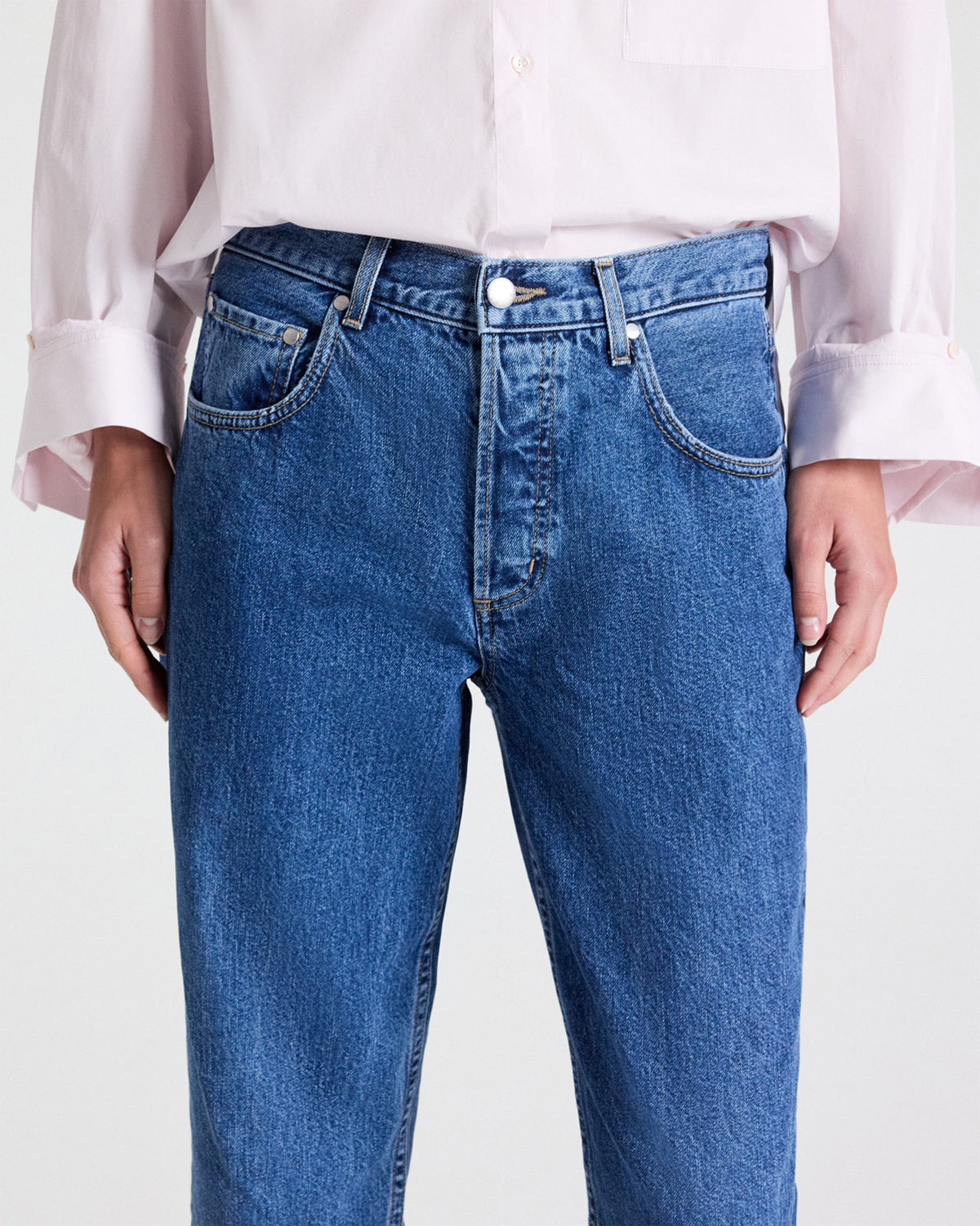 TWP Paris Cropped Mid Rise Jeans in Heavy Denim view 5