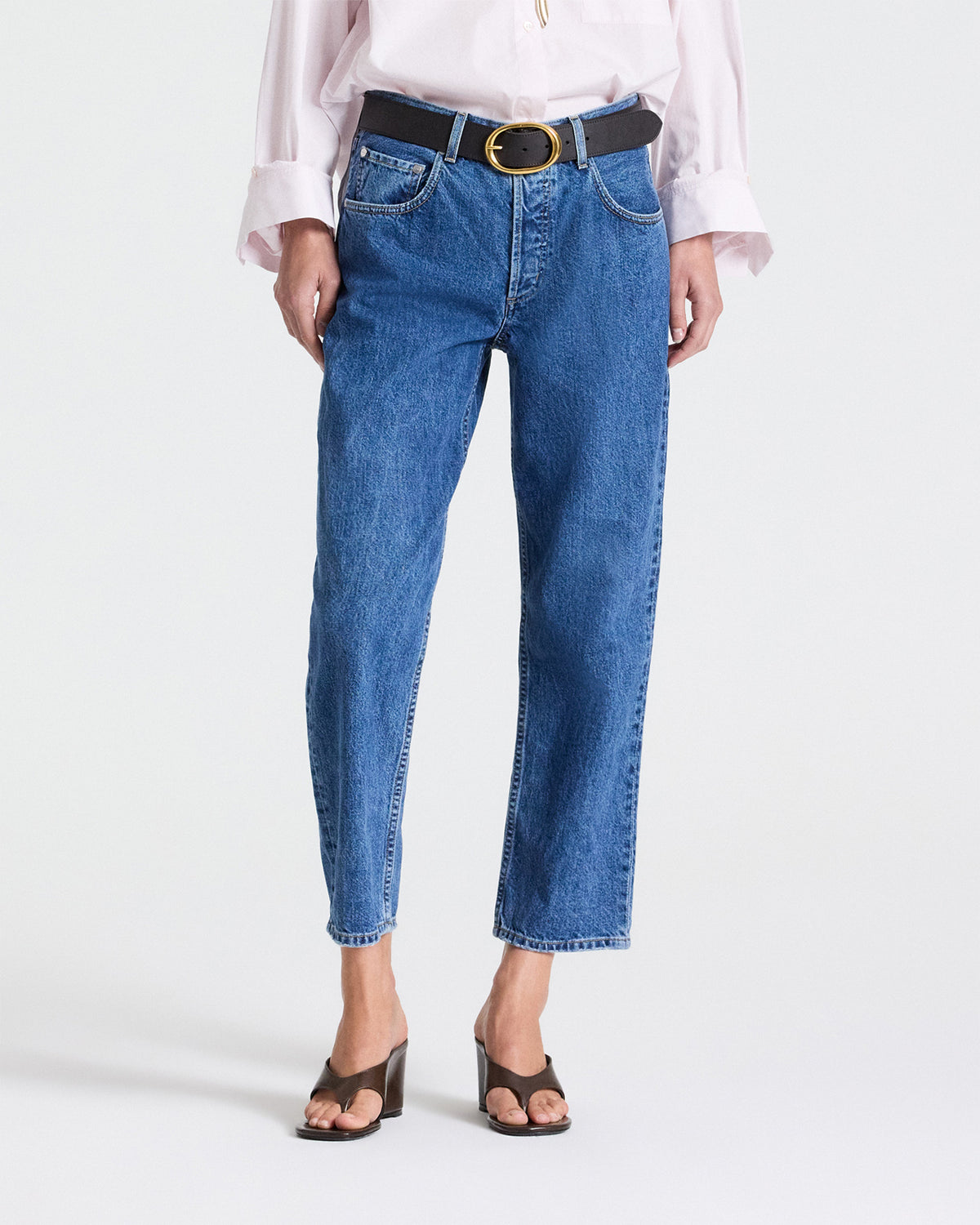 TWP Paris Cropped Mid Rise Jeans in Heavy Denim view 2