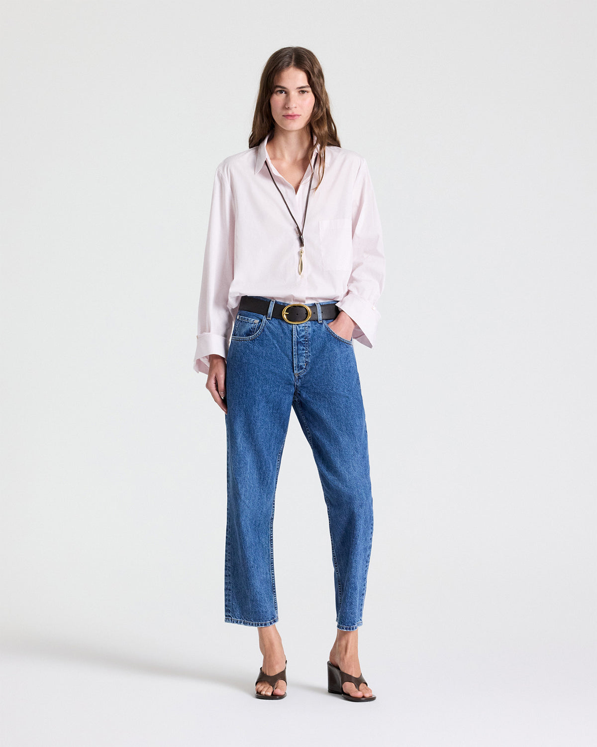 TWP Paris Cropped Mid Rise Jeans in Heavy Denim view 1
