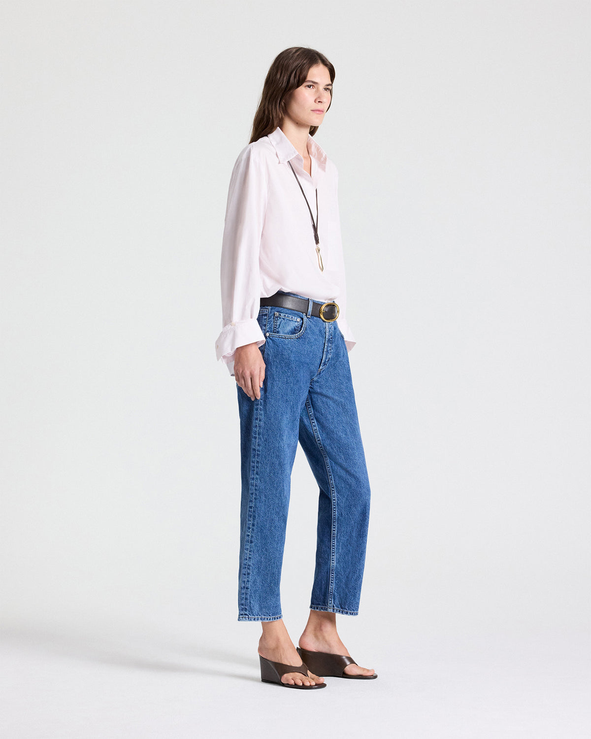 TWP Paris Cropped Mid Rise Jeans in Heavy Denim view 3
