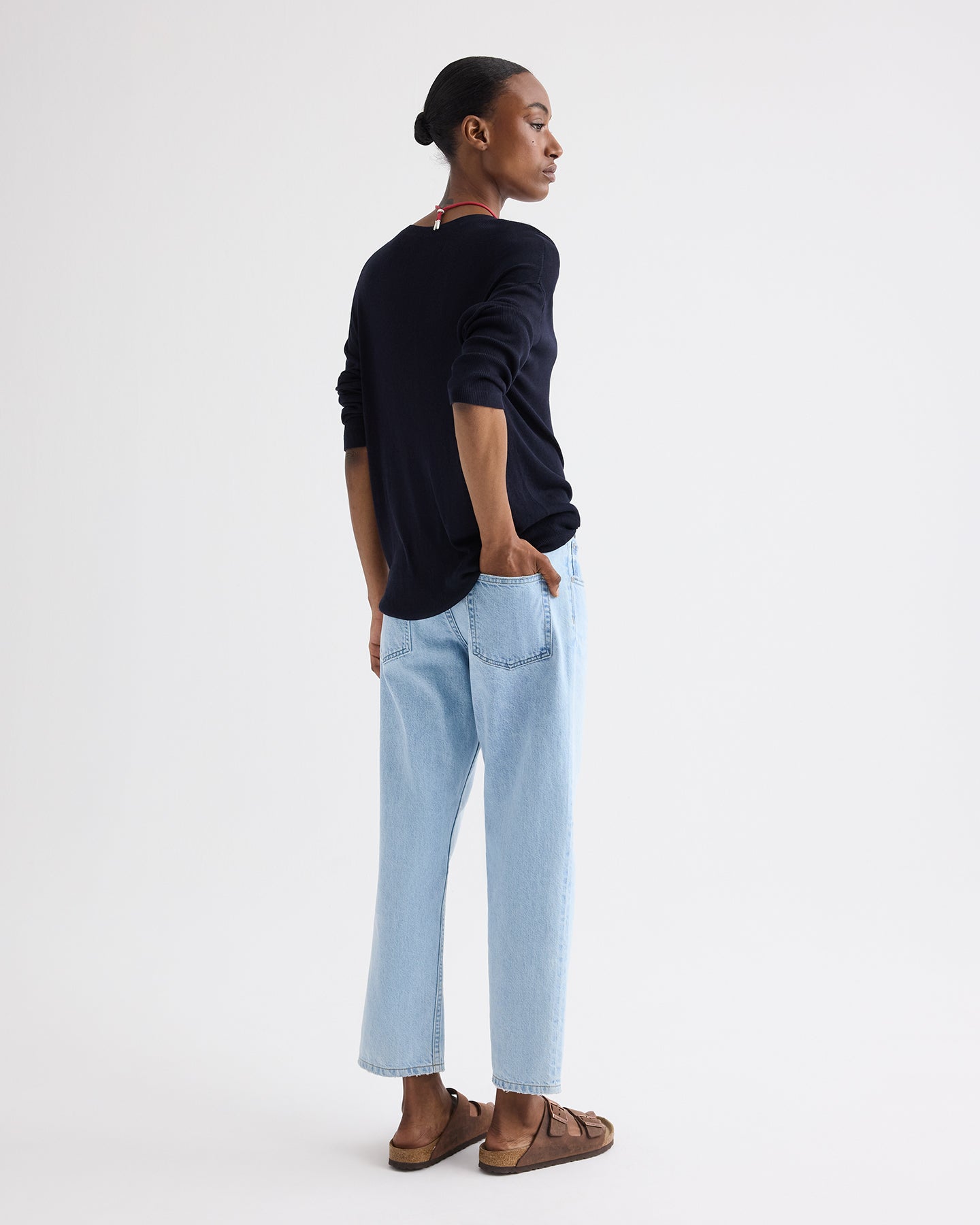 TWP Antwerp Cropped Mid Rise Jeans in Denim view 4